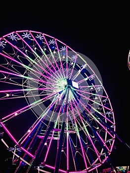 Ferris Wheel in Lights at Night