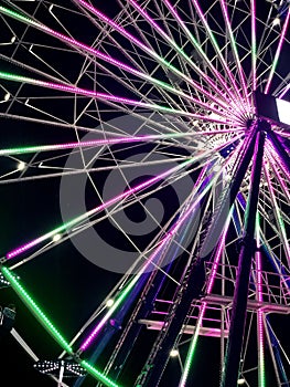 Ferris Wheel in Lights at Night