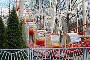 The Ferris wheel in Minsk Gorky Park was installed in 2003. Height 54 meters. Number of seats: 144. 4 open booths and 32 closed