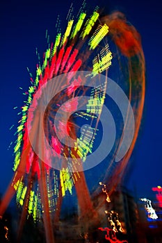 Ferris wheel in motion