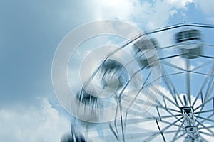 Ferris wheel with motion blurred