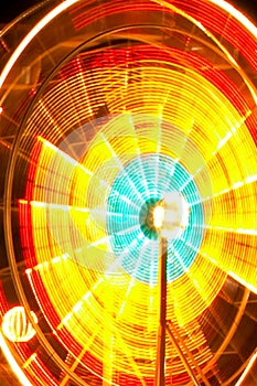 Ferris Wheel Motion at Night