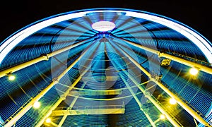 Ferris wheel in motion during night