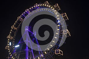 Ferris Wheel night carnival colorful illumination circle construction shape