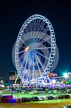 Ferris wheel at night in thailand.(Asiatique)