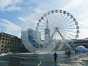 Ferris wheel in the old district of Kiev Podol