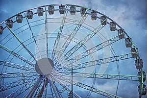 The Ferris wheel in the promenade of the Old Port in the city center of Marseilles, France