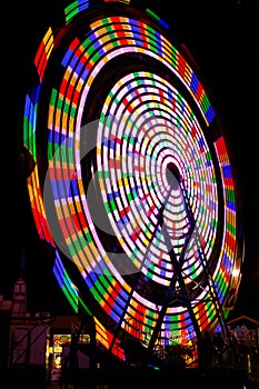 Ferris Wheel Rainbow Colors at Night