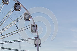 Ferris wheel ride with copy space