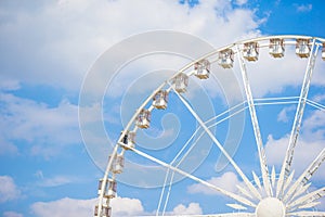 Ferris wheel Roue de Paris on the Place de la Concorde from Tuileries Garden in Paris, France