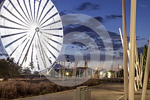 Ferris wheel shot in a long exposure image photo