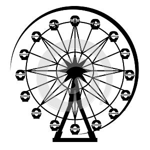 Ferris Wheel Silhouette from Amusement Park