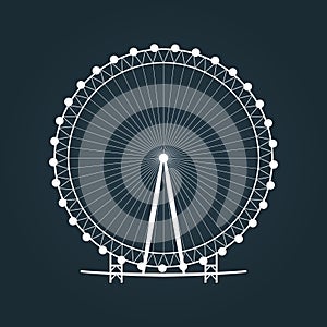 Ferris wheel silhouette. Carousel icon.