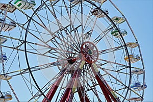 Ferris wheel spinning in the sky