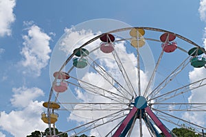 Ferris wheel on summer day at county fair