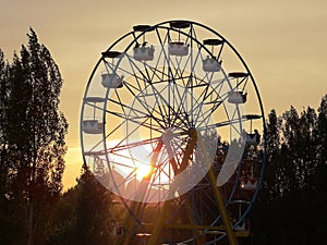 Ferris wheel at sunset