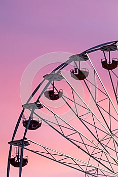 Ferris wheel at the sunset