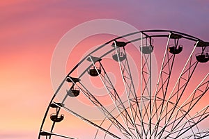 Ferris wheel at the sunset