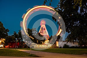 Ferris wheel in Twilight at Prater Park in Vienna, Austria