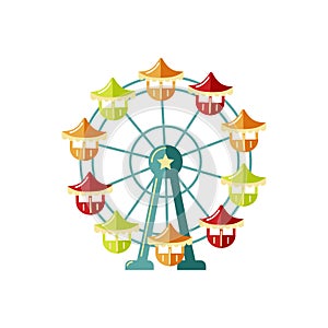 Ferris wheel vector illustration on white background