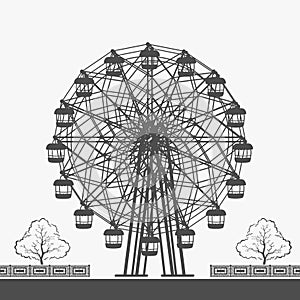 Ferris Wheel Vector Silhouette