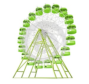 Ferris wheel on white background. 3d rendering
