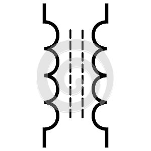 Ferrite Core Transformer Component Symbol For Circuit Design