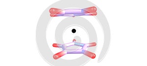 Ferrocene molecular structure isolated on white