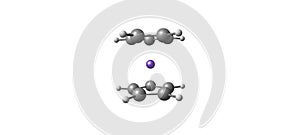 Ferrocene molecular structure isolated on white