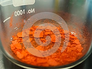 Ferrocene powder, bright orange chemical substance photo