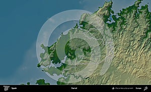 Ferrol outlined, Spain. Physical