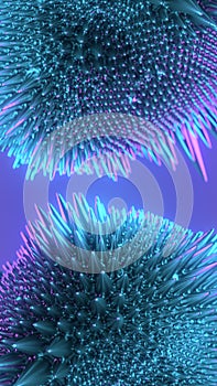 Ferromagnetic shiny organic blobs. Decoration element background. 3d rendering digital illustration photo