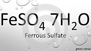 Ferrous sulfate formula on waterdrop background