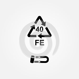 Ferrum recycling code FE 40 vector illustration