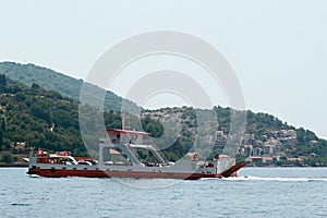 Ferry across the Boka- Kotor Bay, Montenegro