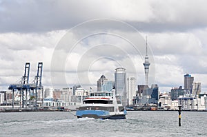 Ferry and auckland city landscape, NZ