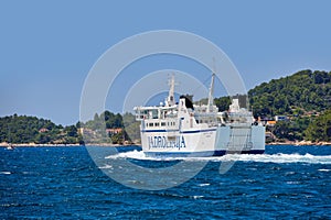 Bartol Kasic Ferry Leaving Vela Luka Port