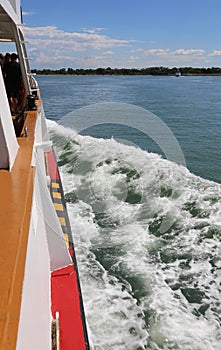 Ferry Boat also called Vaporetto in italian language navigates f