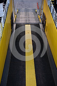 Ferry boat bow visor door hatch