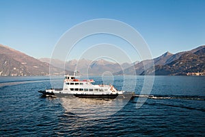 Ferry boat on Como Lake near the town Bellagio. Como Lake, Italy