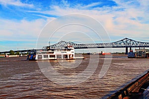 Ferry boat Crossing the Mississippi River New Orleans