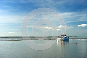 Ferry boat in the Dutch wadden sea