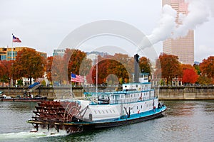 Ferry Boat and Flags