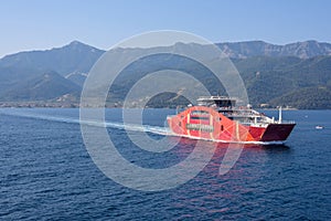 Ferry boat heading from Thassos island