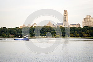 A ferry boat on the Hudson River, NYC