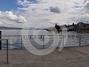 Ferry boat on Lake Zurich snapped from jetty in Horgen