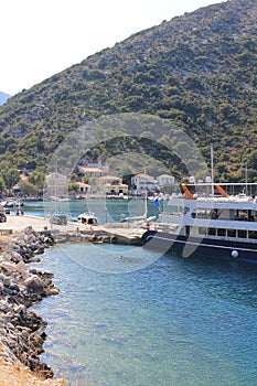 Port of Frikes in Ithaca Ionian island of Greece.