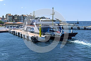 A ferry boat in port at Canakkale in Turkiye.