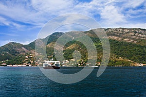 The ferry in Boka Kotorska to a bay