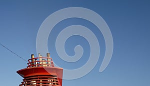 Ferry Chimney against the sky in the blue hour